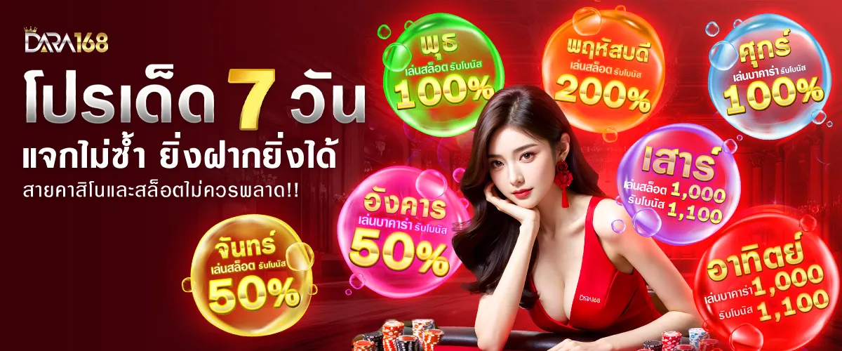 ดารา 168 สล็อต โปรเด็ด 7 วัน